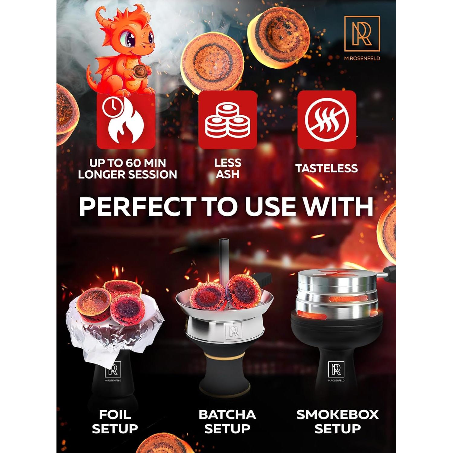 Melaza de Hookah M. ROSENFELD Sandía Menta 79.4g + Carbón 30 tabletas