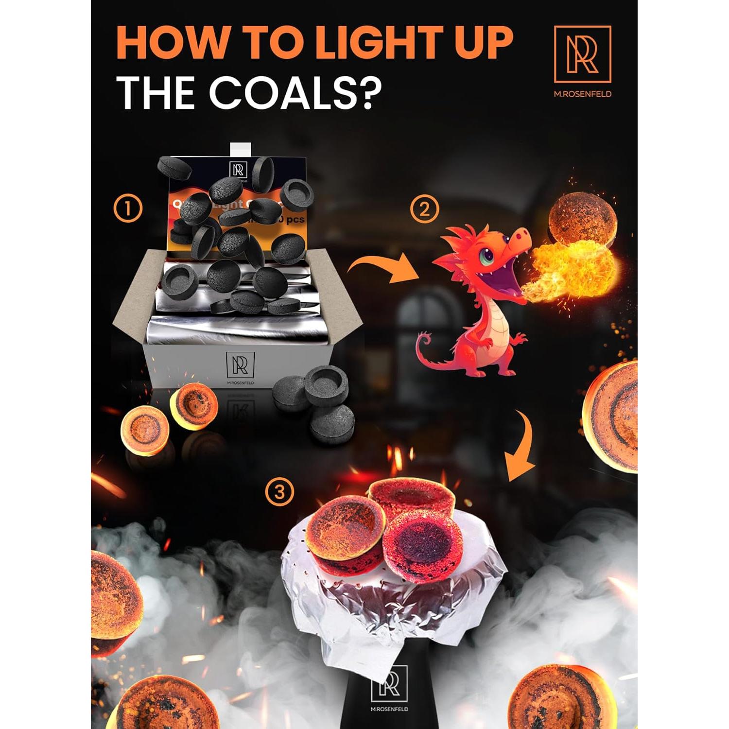 Melaza de Hookah M. ROSENFELD Sandía Menta 79.4g + Carbón 30 tabletas