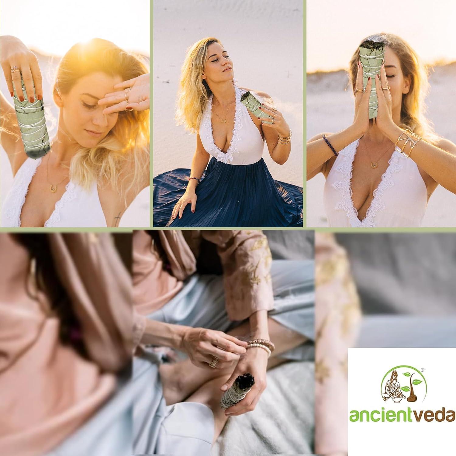 Palos de Salvia Blanca Orgánica Eucalipto 10 cm - Paquete de 3