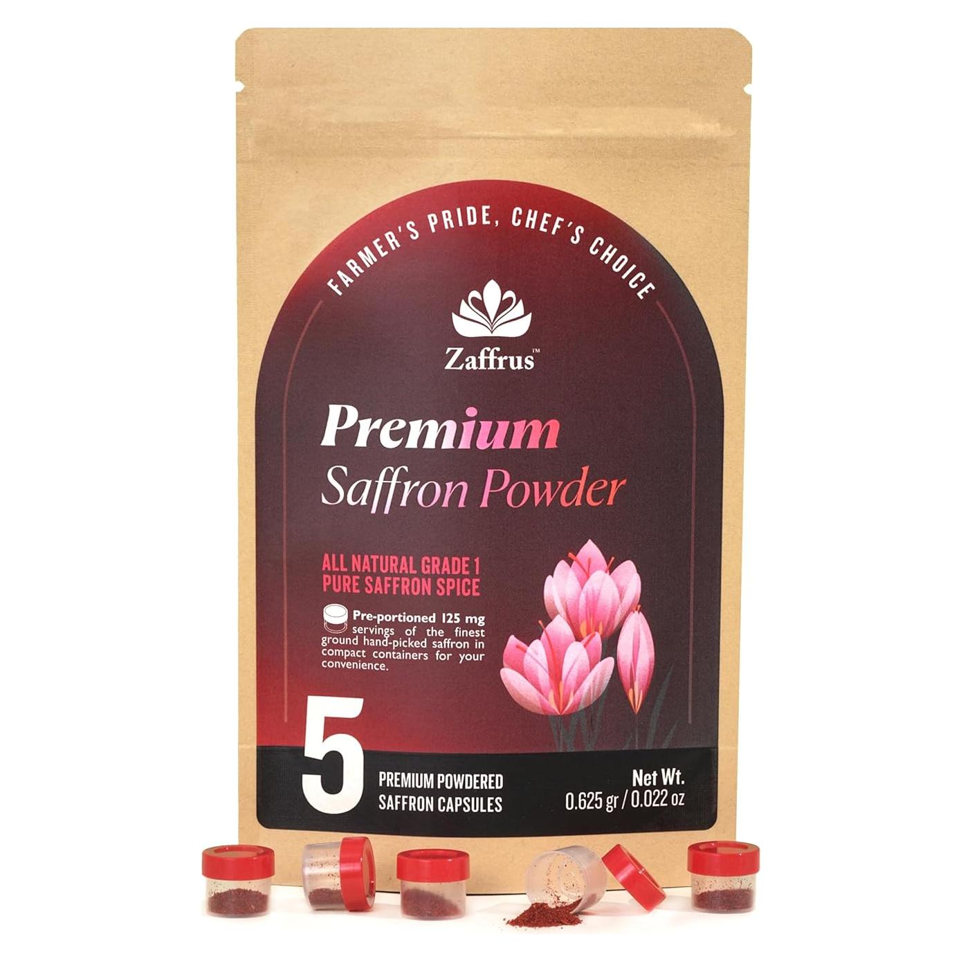 Polvo de Azafrán Premium Zaffrus - 5 Porciones de 125 mg