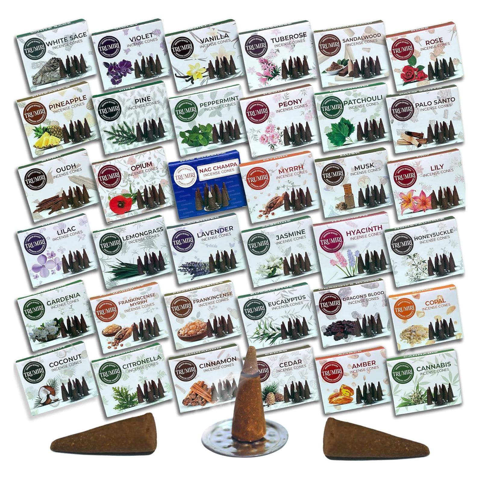 Conos de Incienso Trumiri - 120 Conos Aromatizados Variados