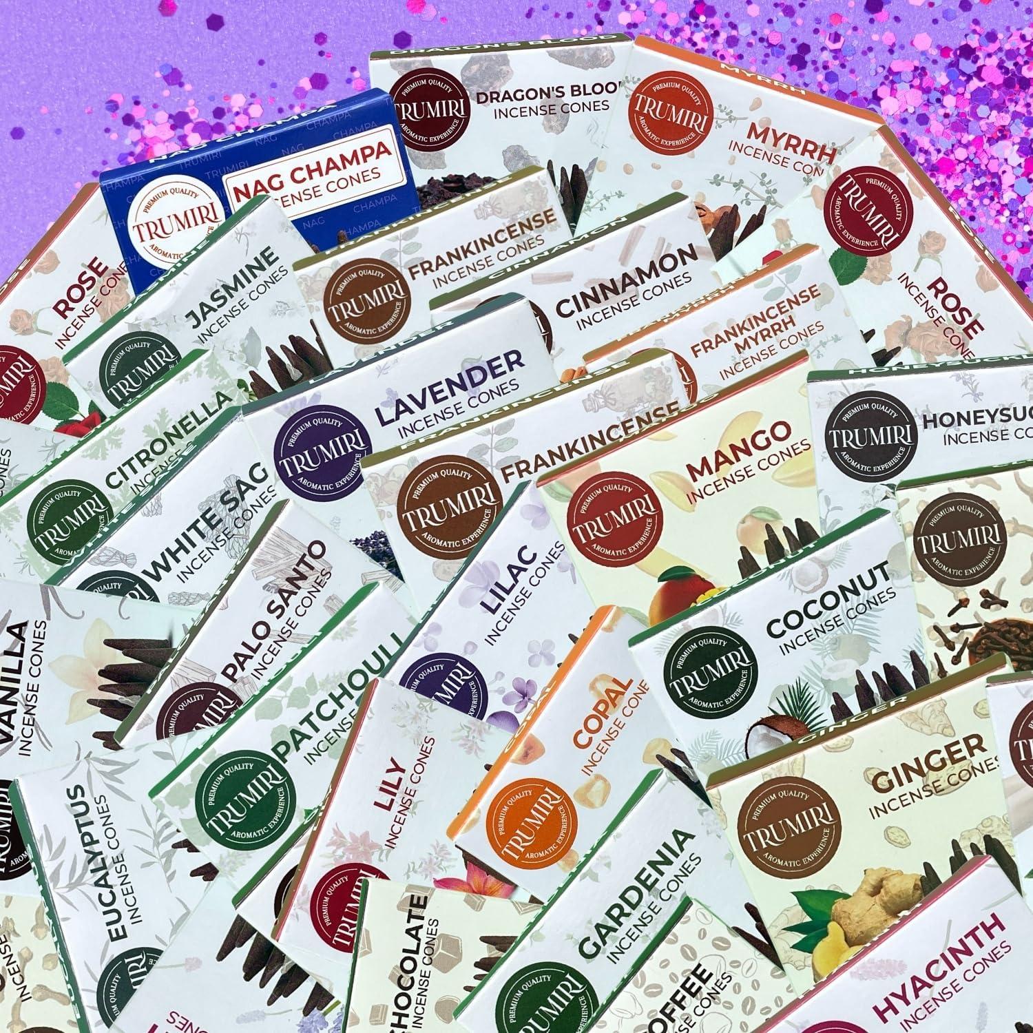 Conos de Incienso Trumiri - 120 Conos Aromatizados Variados