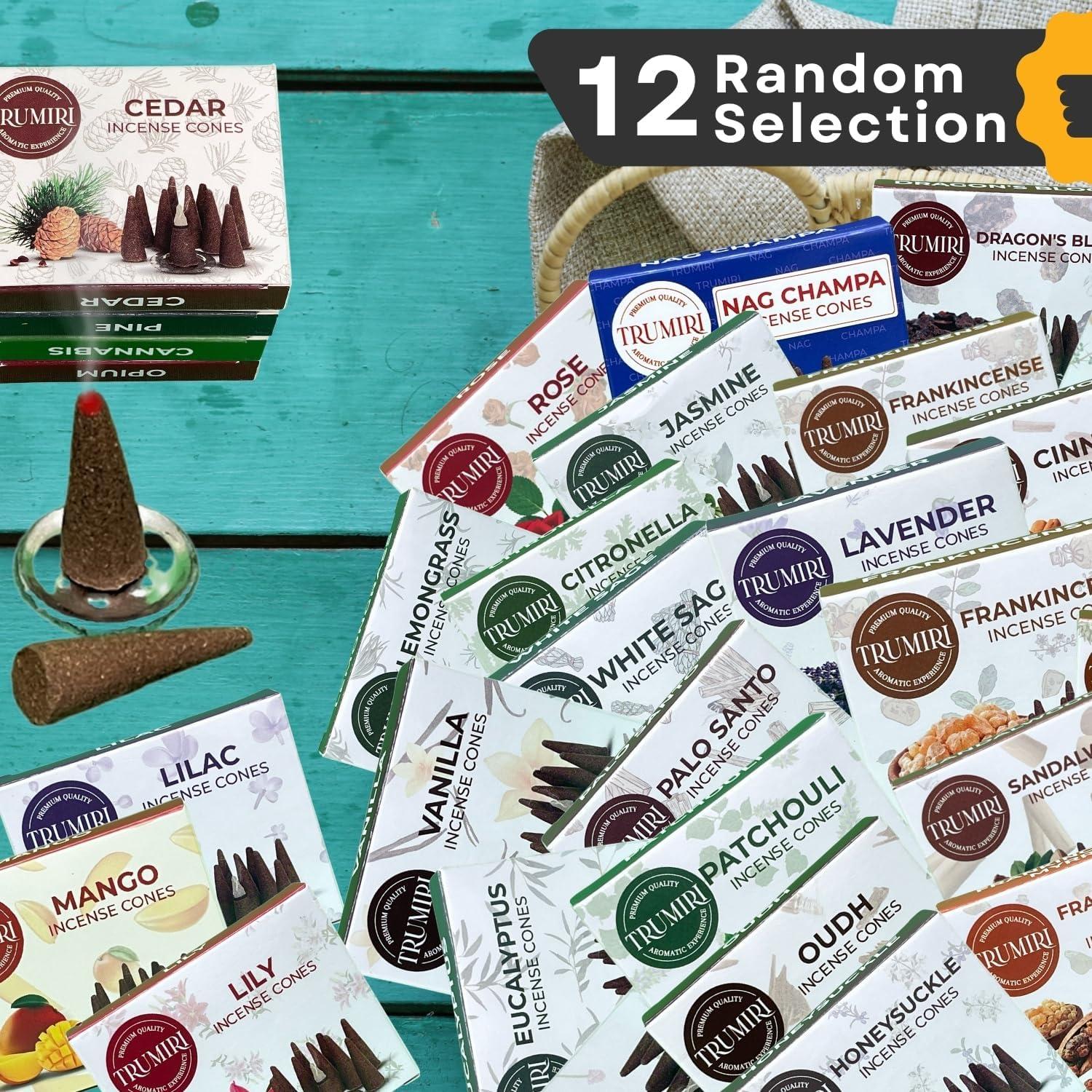 Conos de Incienso Trumiri - 120 Conos Aromatizados Variados