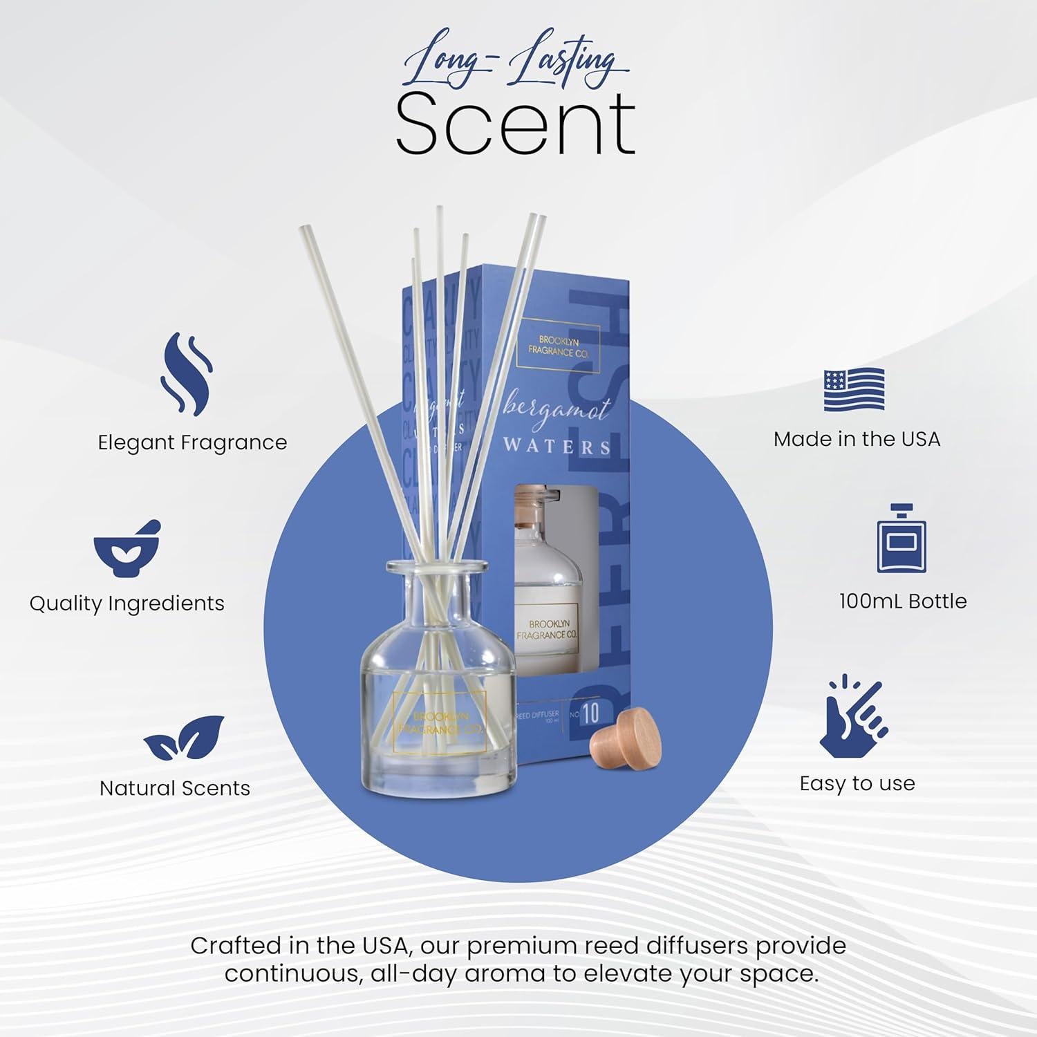 Difusor de Aroma Brooklyn Fragrance Co. 100ml Bergamota