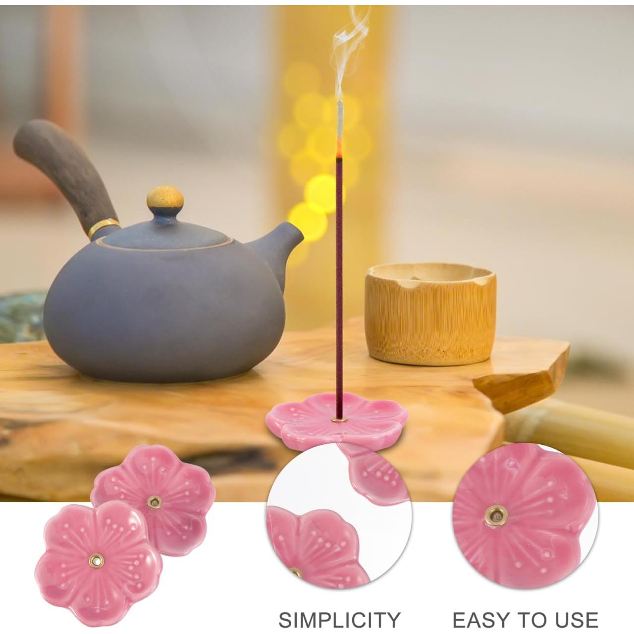 Plato de Incienso Cerámica Didiseaon 2 Pcs Floral 4.2 cm