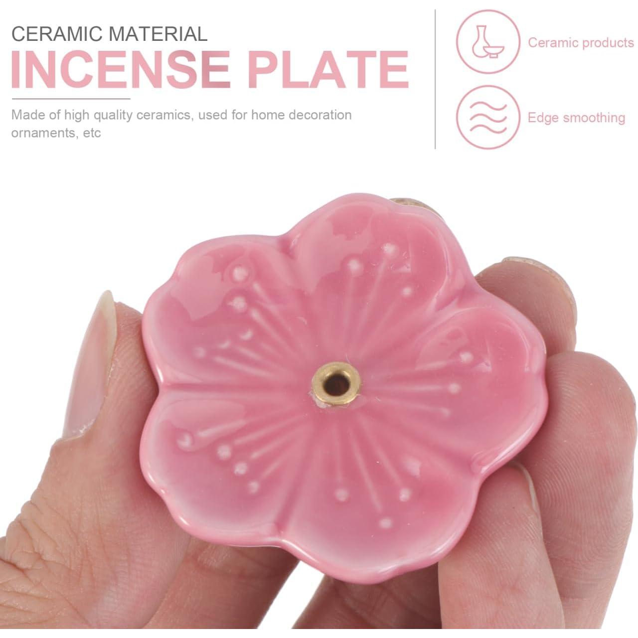 Plato de Incienso Cerámica Didiseaon 2 Pcs Floral 4.2 cm