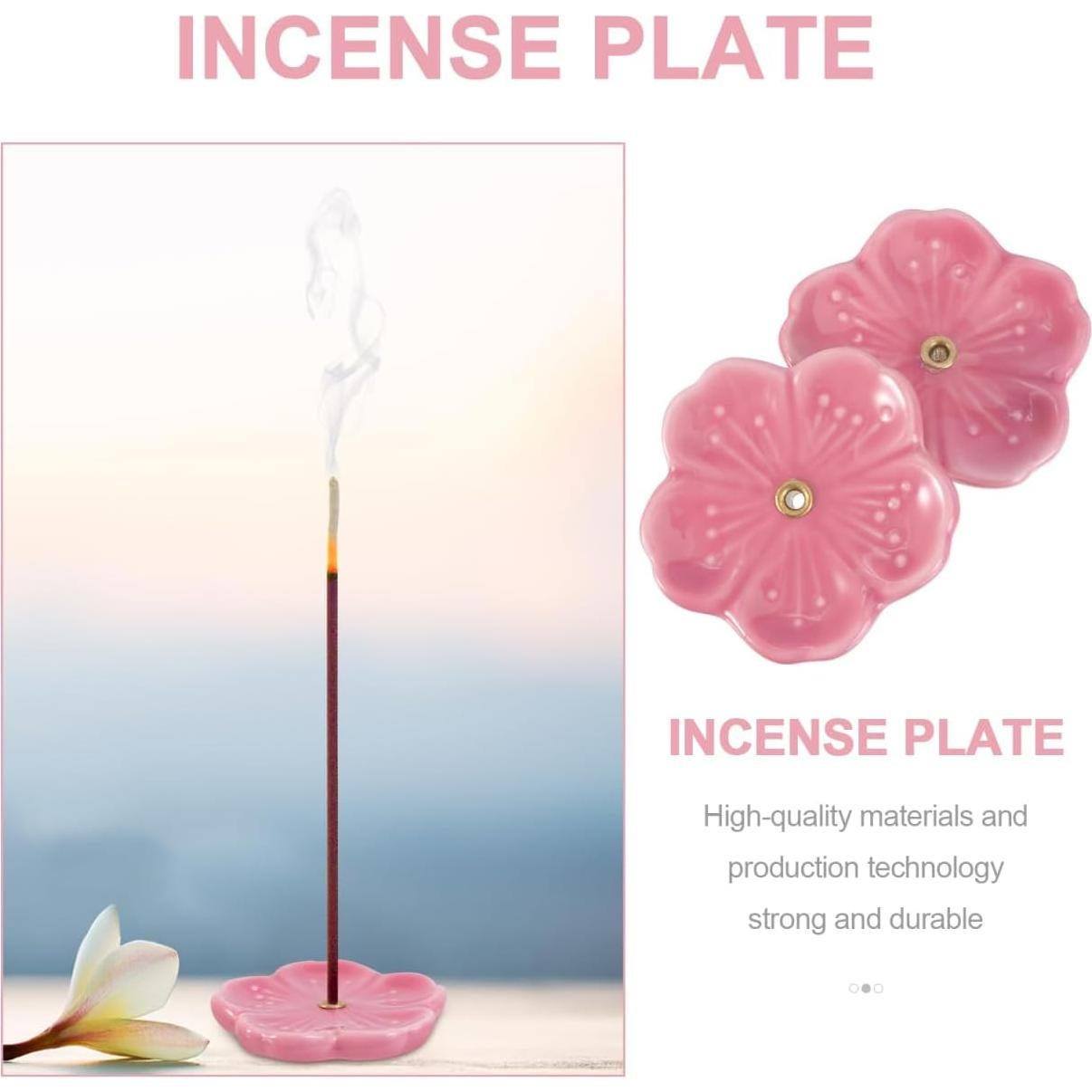 Plato de Incienso Cerámica Didiseaon 2 Pcs Floral 4.2 cm