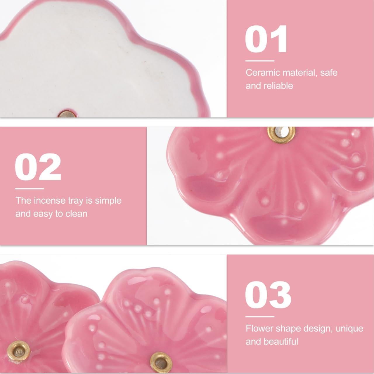 Plato de Incienso Cerámica Didiseaon 2 Pcs Floral 4.2 cm