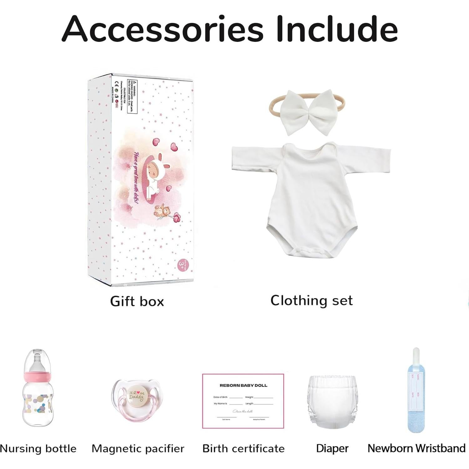 Muñeca Reborn Laura 20" (50 cm) Realista para Niños 3+