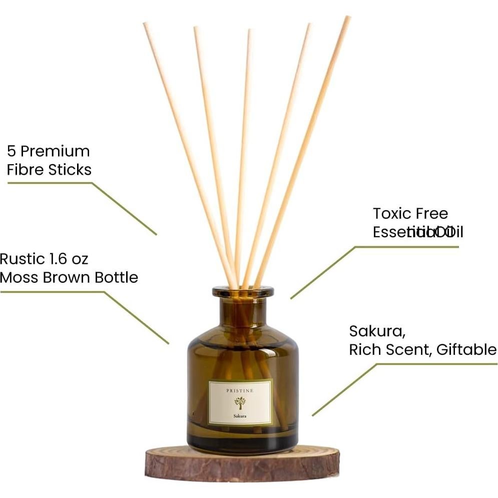 Difusor de cañas Pristine Sakura 48g - Aroma duradero