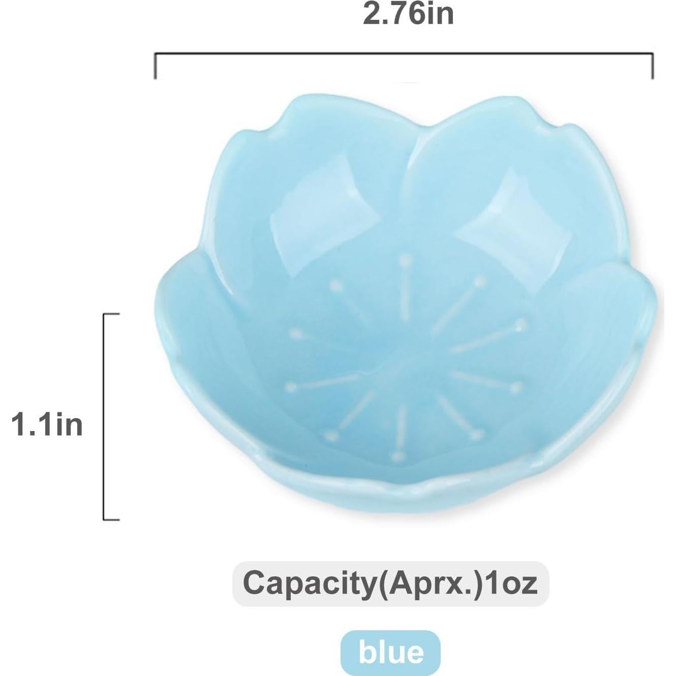 Set de 5 Platos de Cerámica Azul WHJY - Diseño Flor de Cerezo