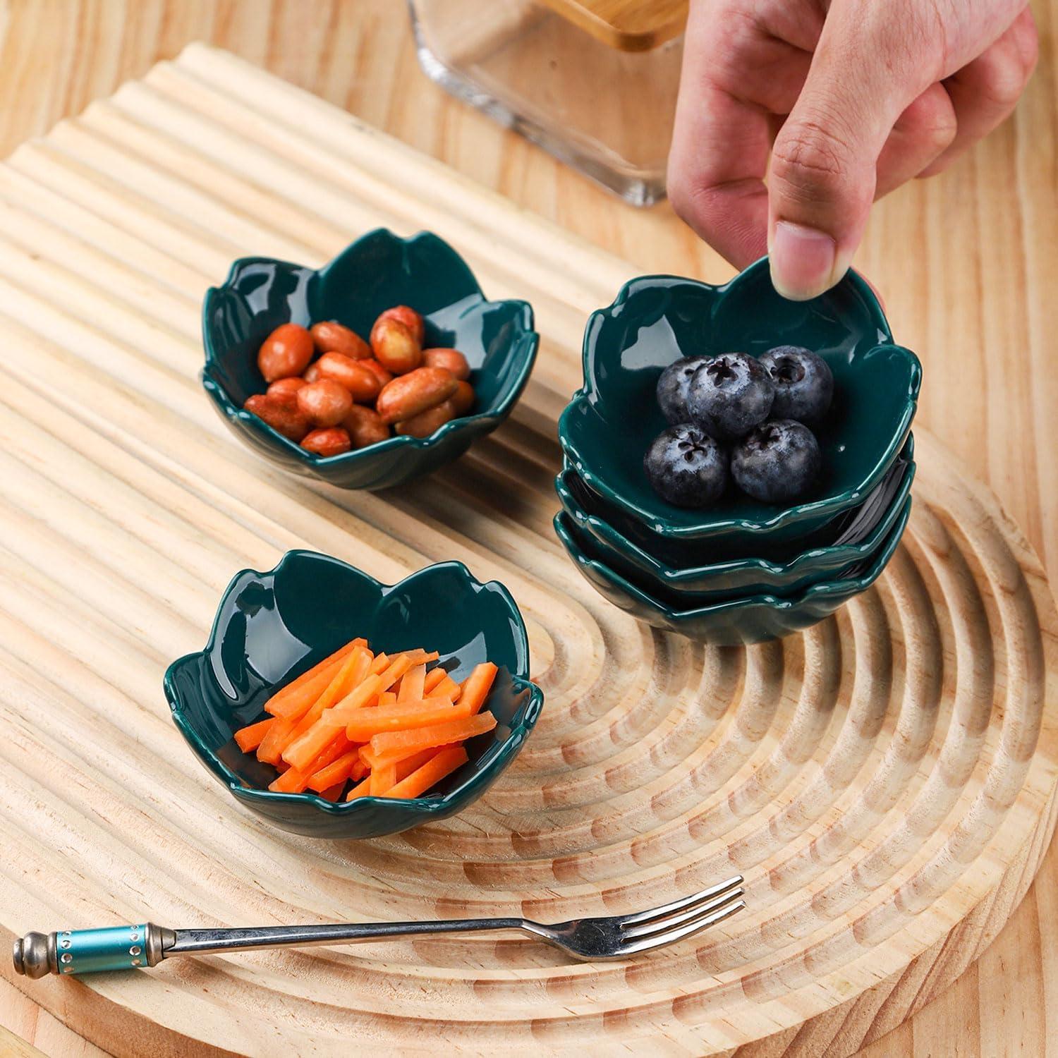 Set de 5 Platos de Cerámica Azul WHJY - Diseño Flor de Cerezo