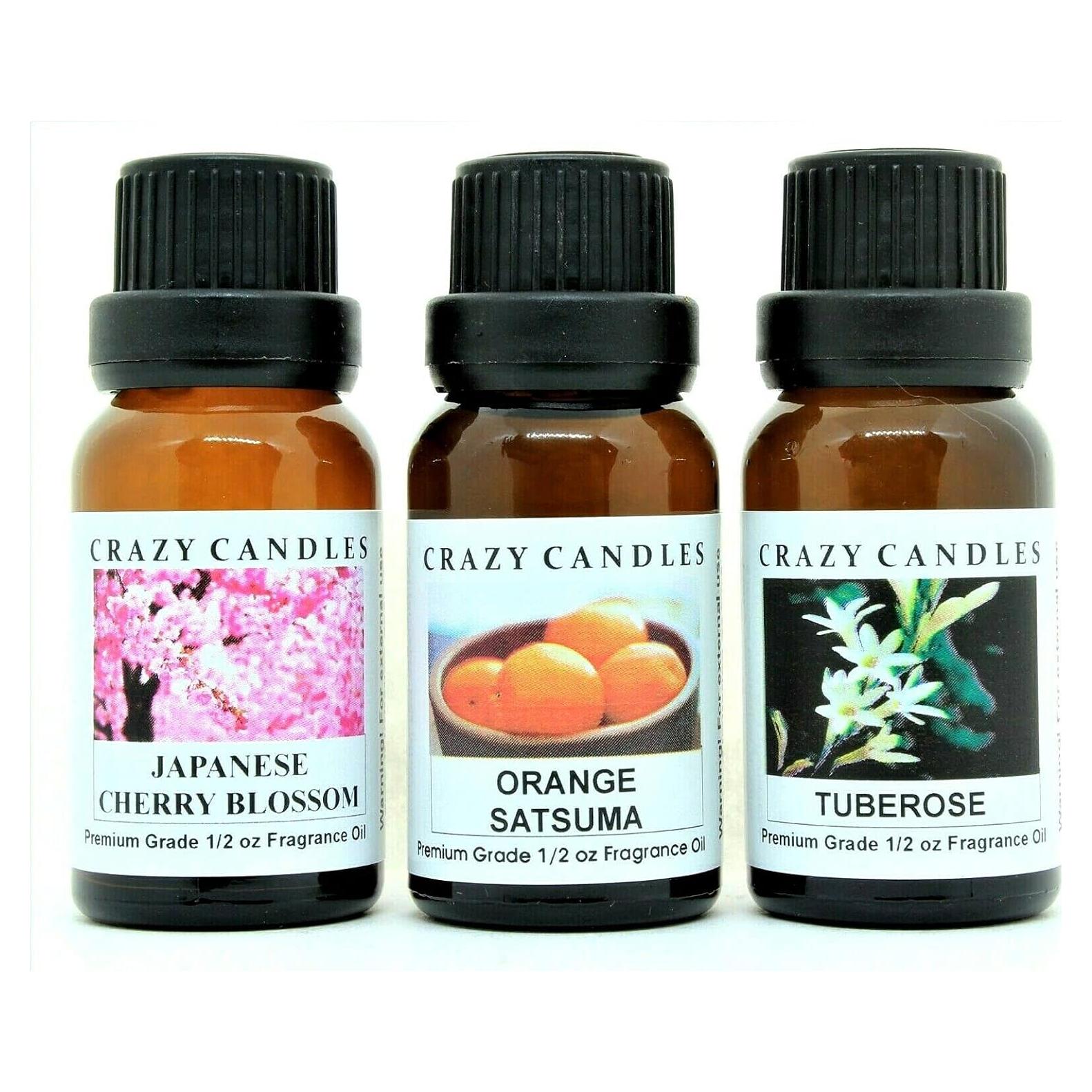 Juego de 3 Aceites Aromáticos Crazy Candles 15ml cada uno