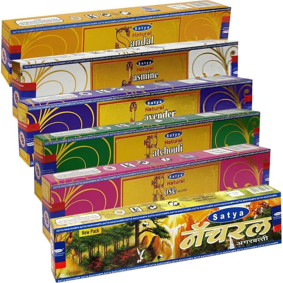 Conjunto de Incienso Natural Satya con Soporte - 90 Varitas