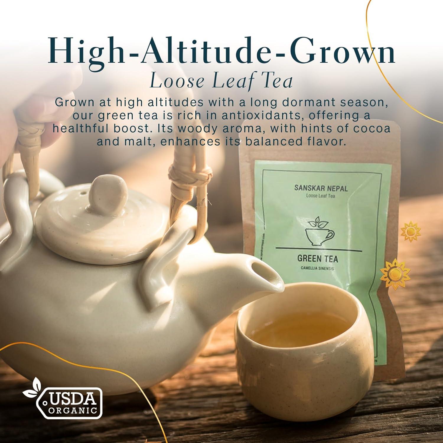 Té Verde Orgánico Sanskar Nepal 50 g - Hoja Suelta Premium