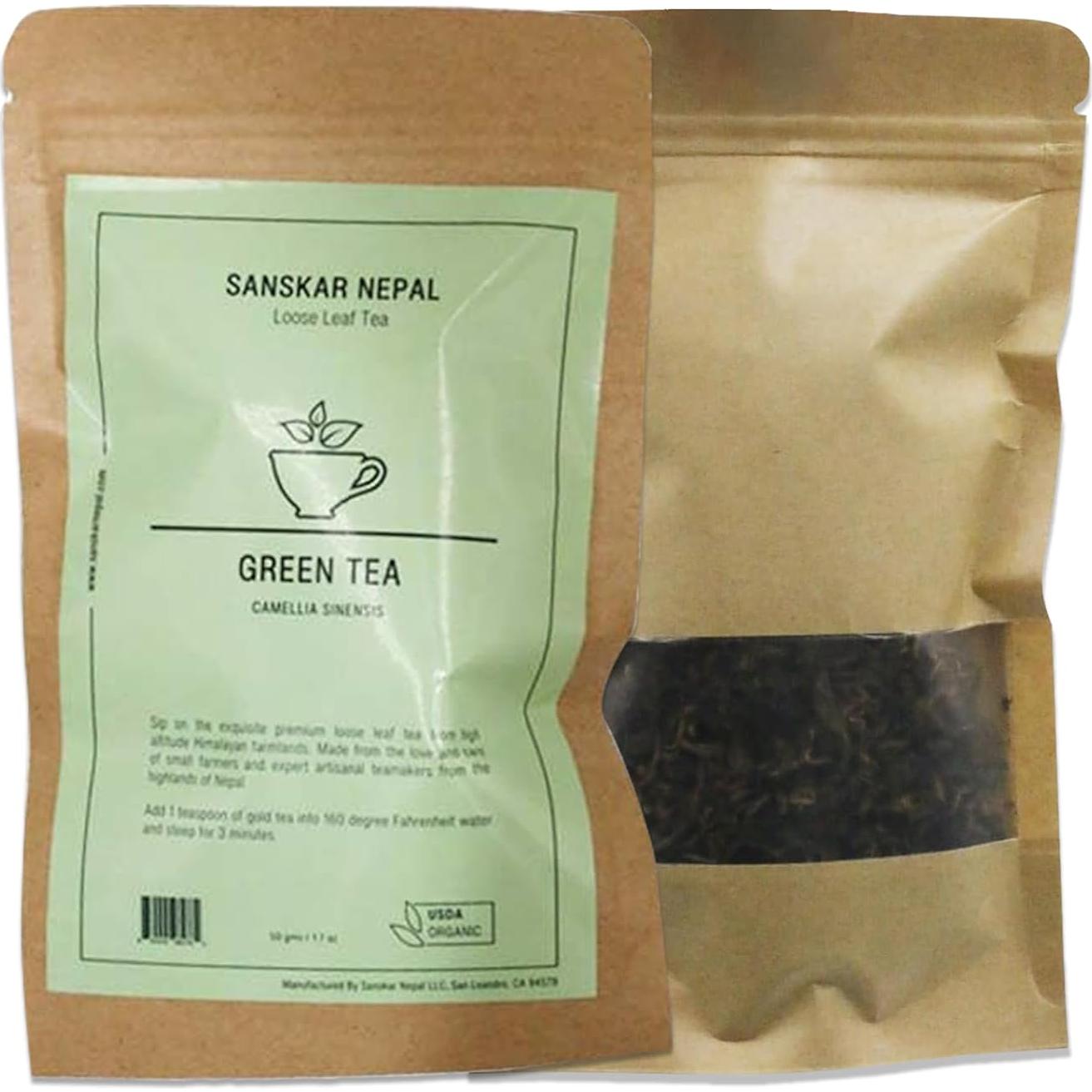 Té Verde Orgánico Sanskar Nepal 50 g - Hoja Suelta Premium