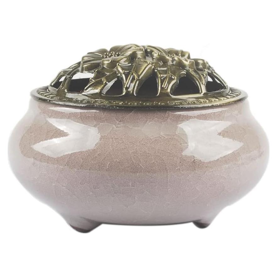 Quemador de Incienso de Cerámica NWFashion Lila con Soporte