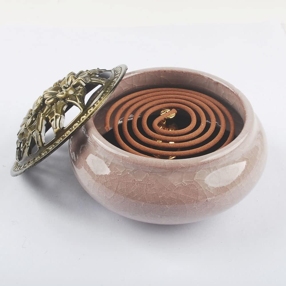 Quemador de Incienso de Cerámica NWFashion Lila con Soporte