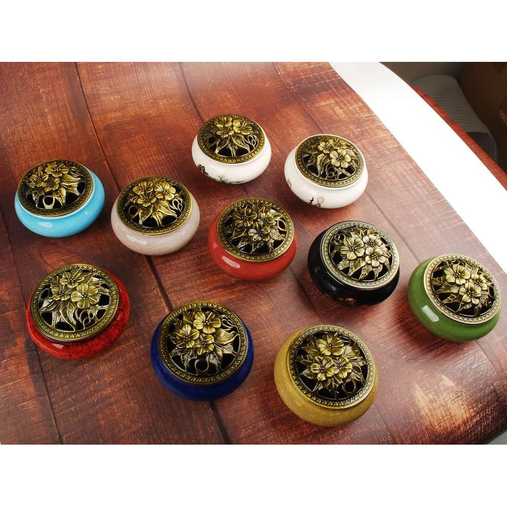 Quemador de Incienso de Cerámica NWFashion Lila con Soporte