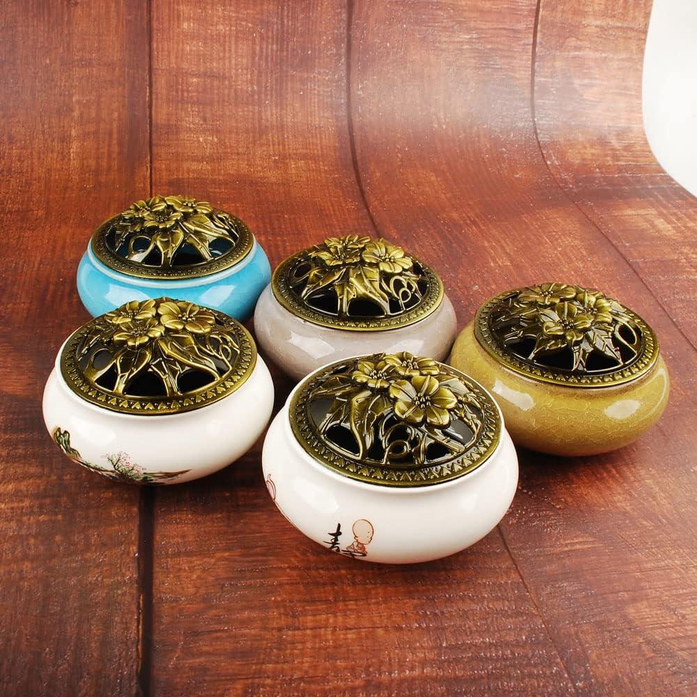 Quemador de Incienso de Cerámica NWFashion Lila con Soporte