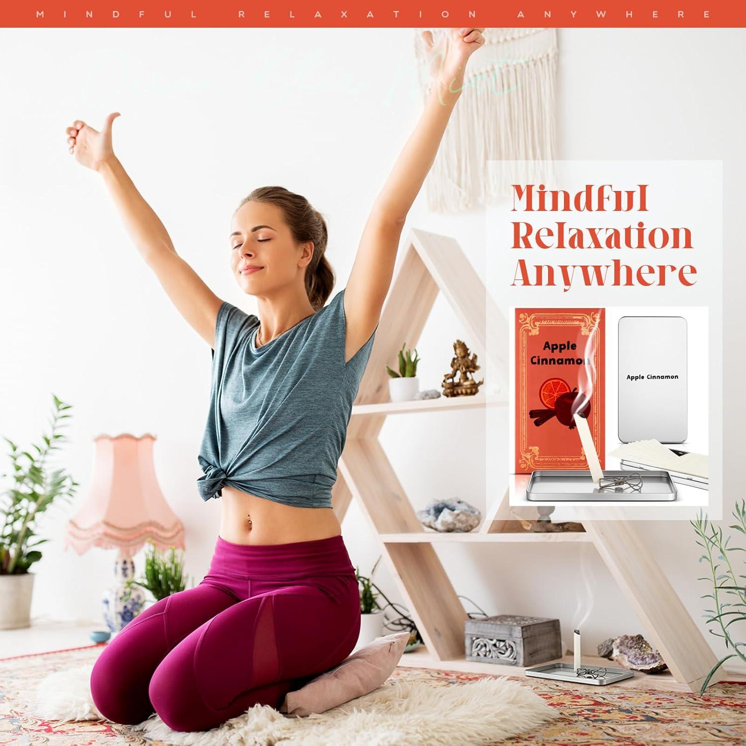 Kit de Incienso de Papel Acellegic 80 Piezas Manzana Canela