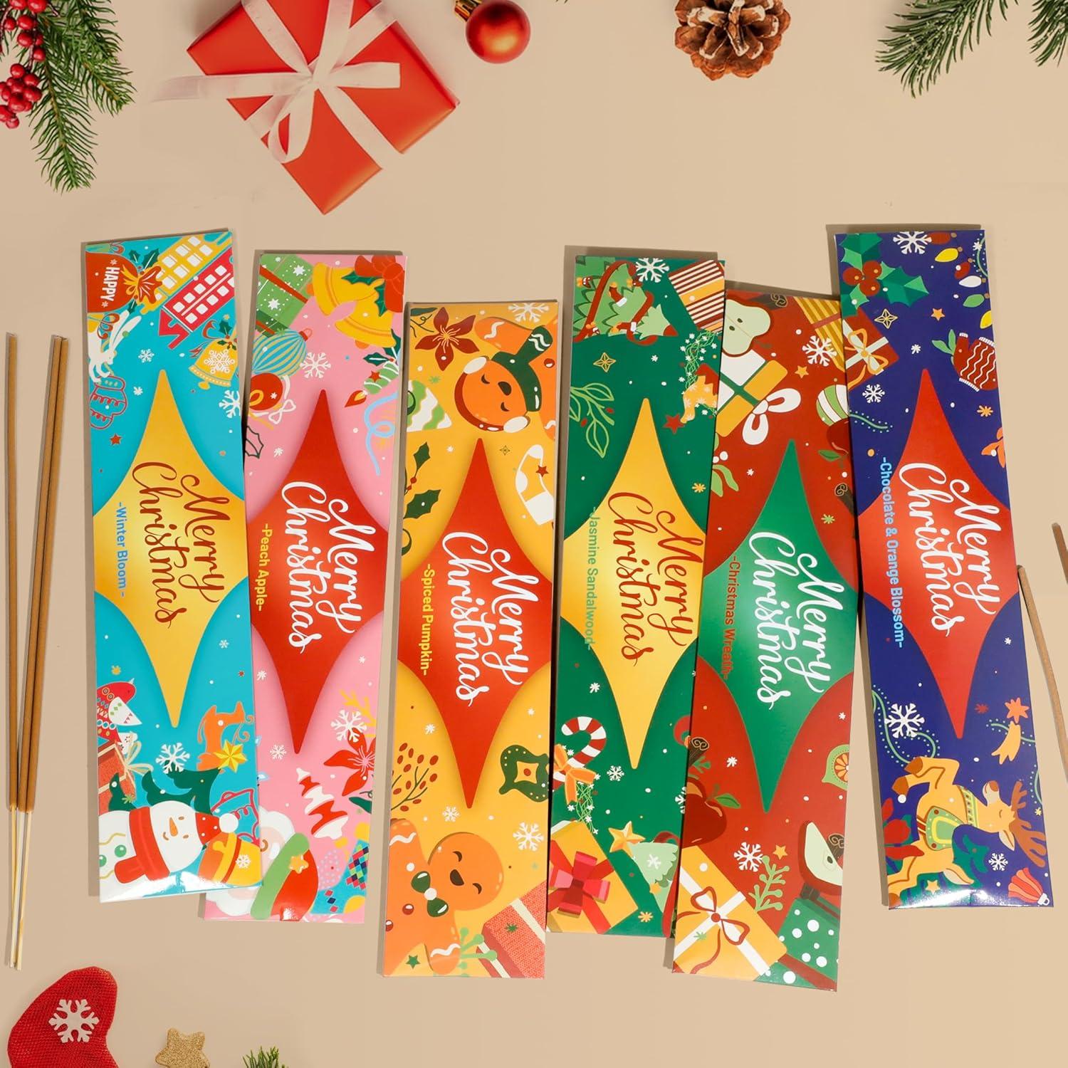 Varitas de Incienso Natural LASENTEUR - 120 Varitas 26cm 6 Aromas Festivos