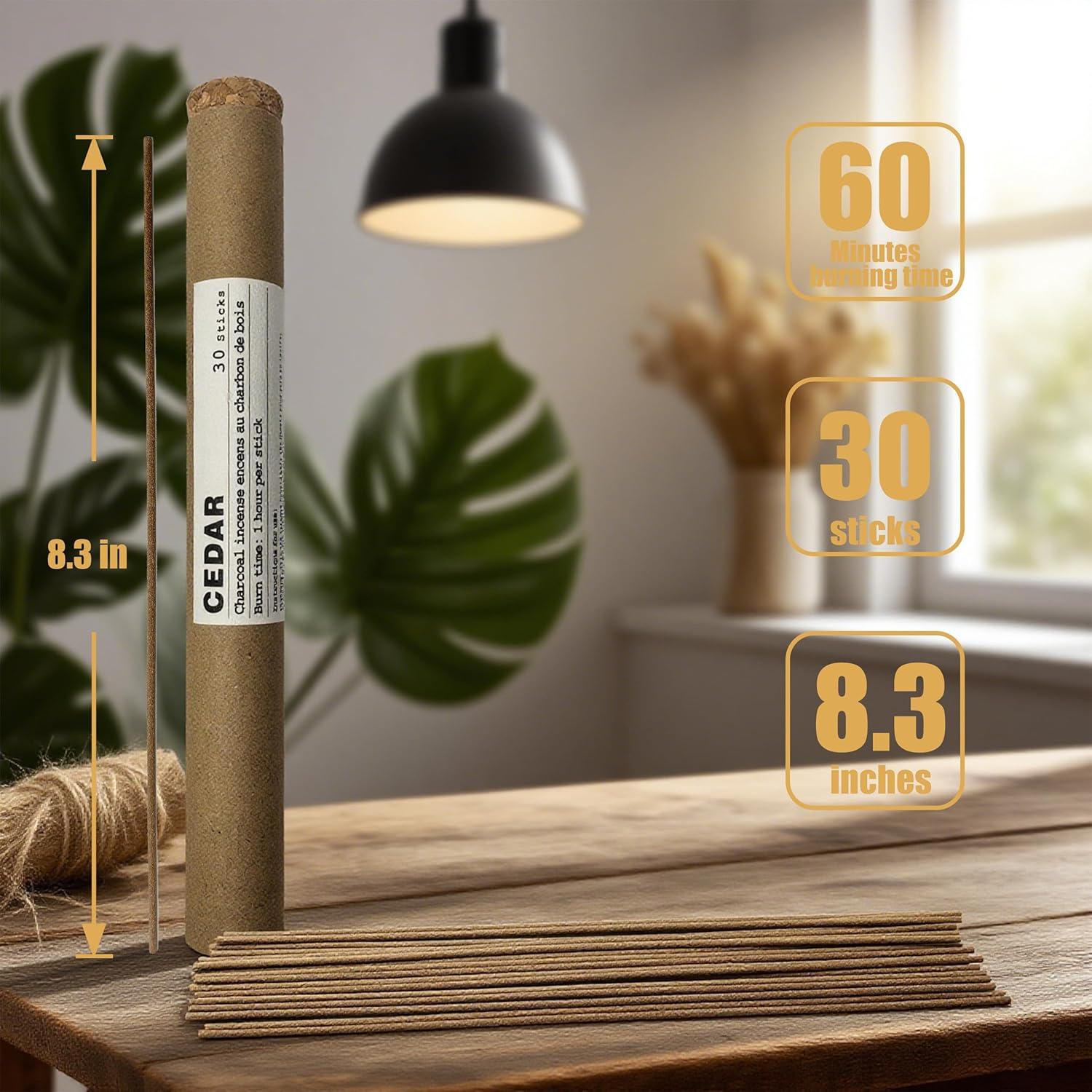 Varitas de Incienso de Cedro OMINDS - 30 Unidades 21 cm