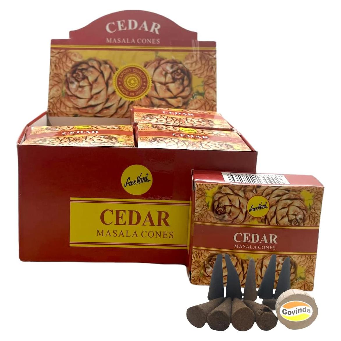Conos de Incienso Natural Sreevani Govinda - 120 Conos de Cedro
