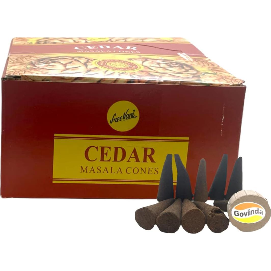 Conos de Incienso Natural Sreevani Govinda - 120 Conos de Cedro