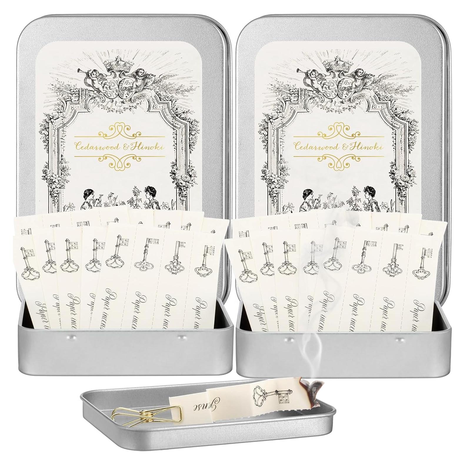 Kits de Incienso de Papel Swiffen - 96 Pcs Madera de Cedro y Hinoki