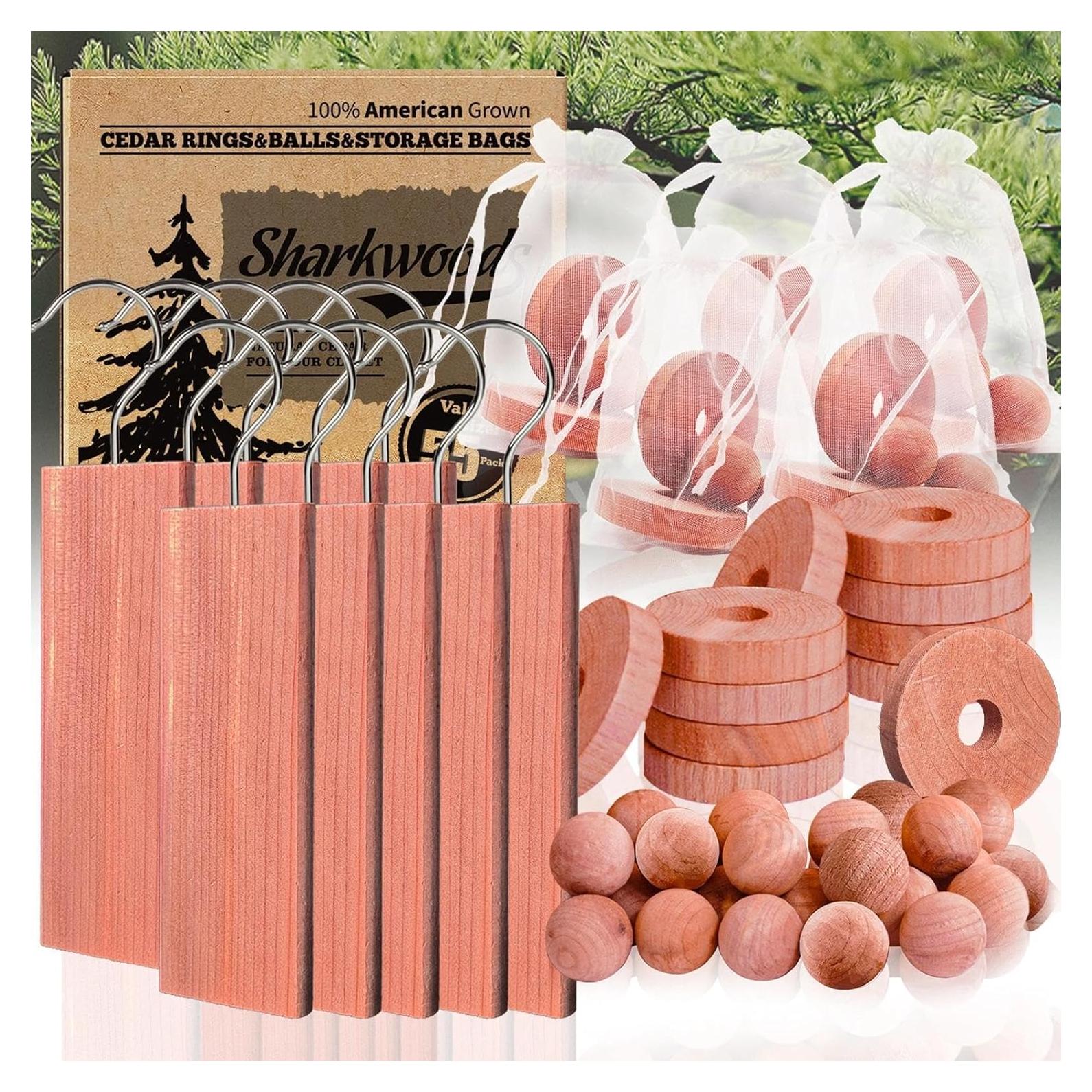 Bloques de Cedro Aromático Sharkwoods - 55 Piezas para Ropa