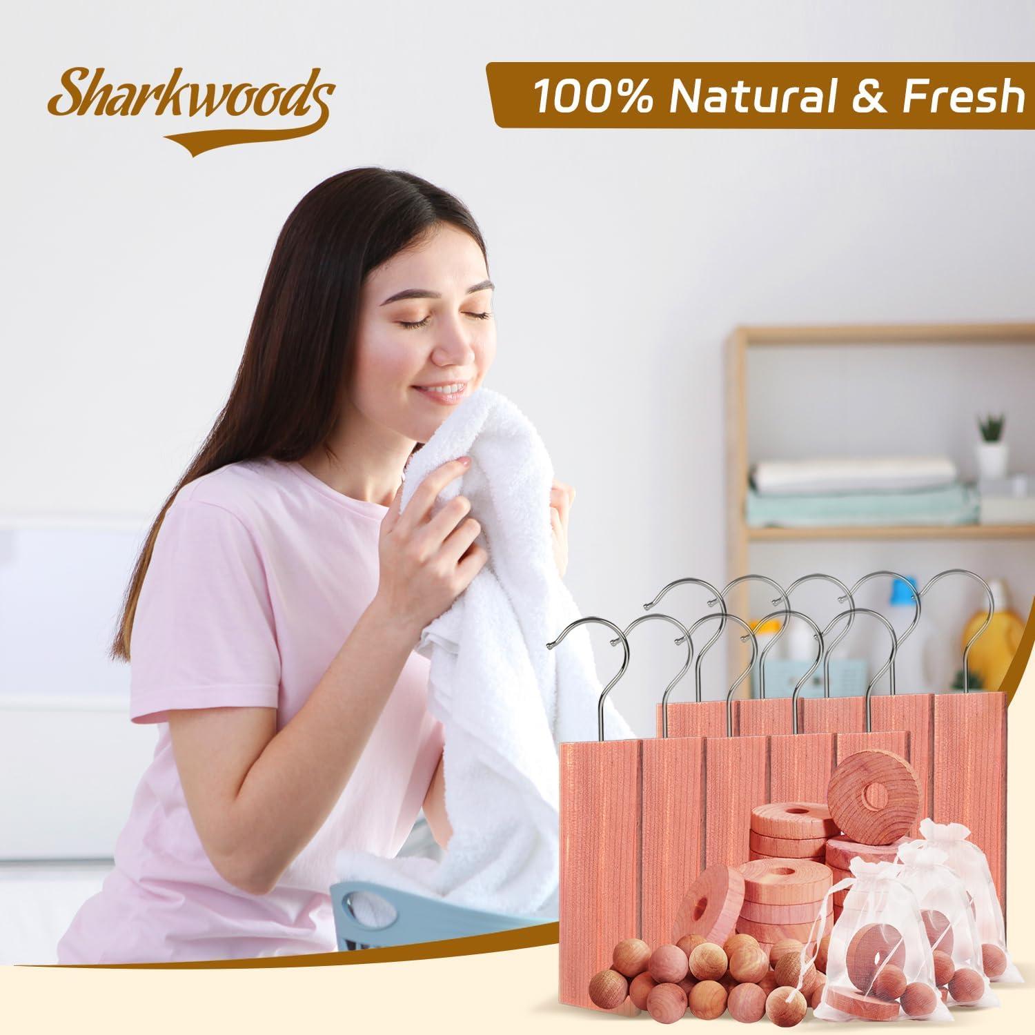 Bloques de Cedro Aromático Sharkwoods - 55 Piezas para Ropa