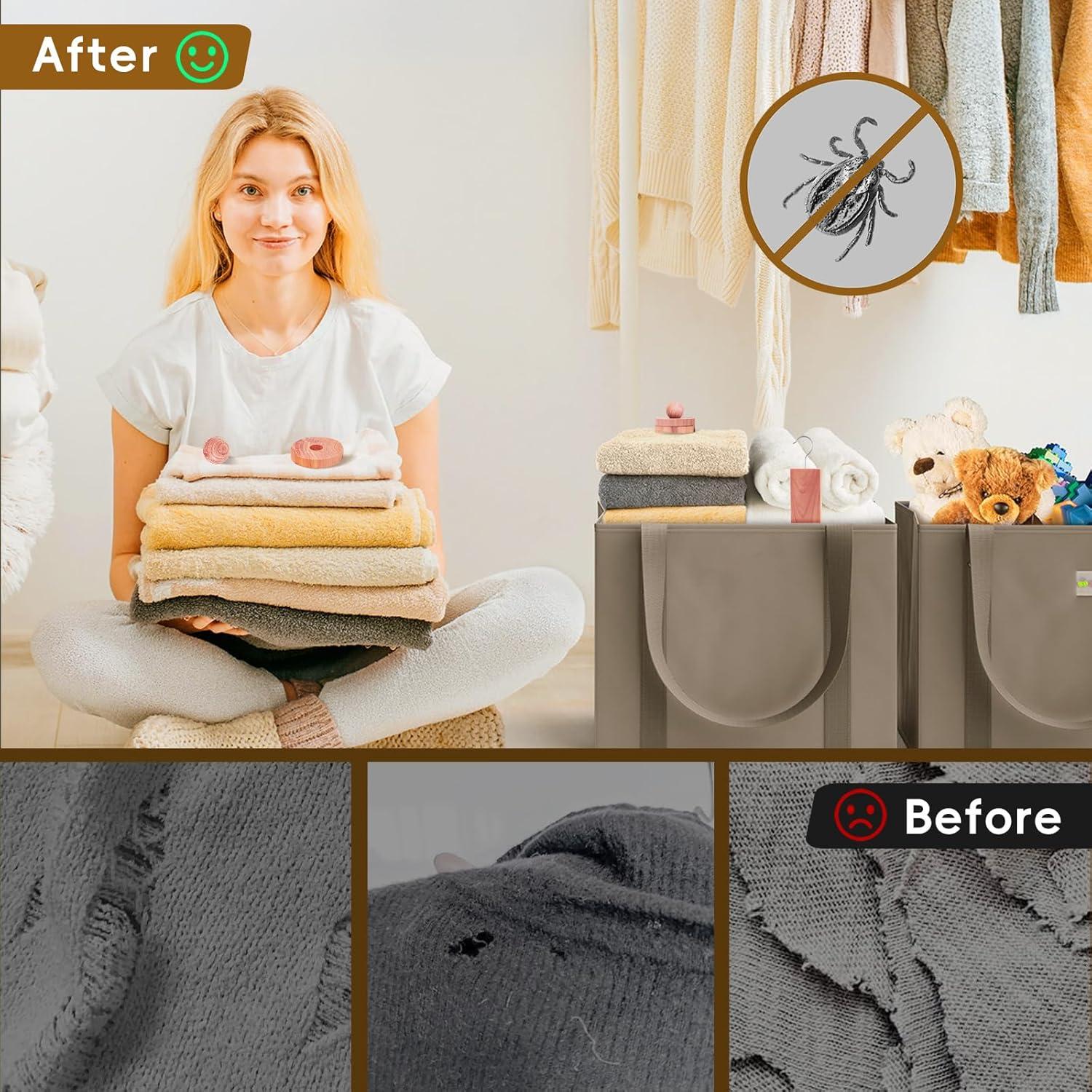 Bloques de Cedro Aromático Sharkwoods - 55 Piezas para Ropa