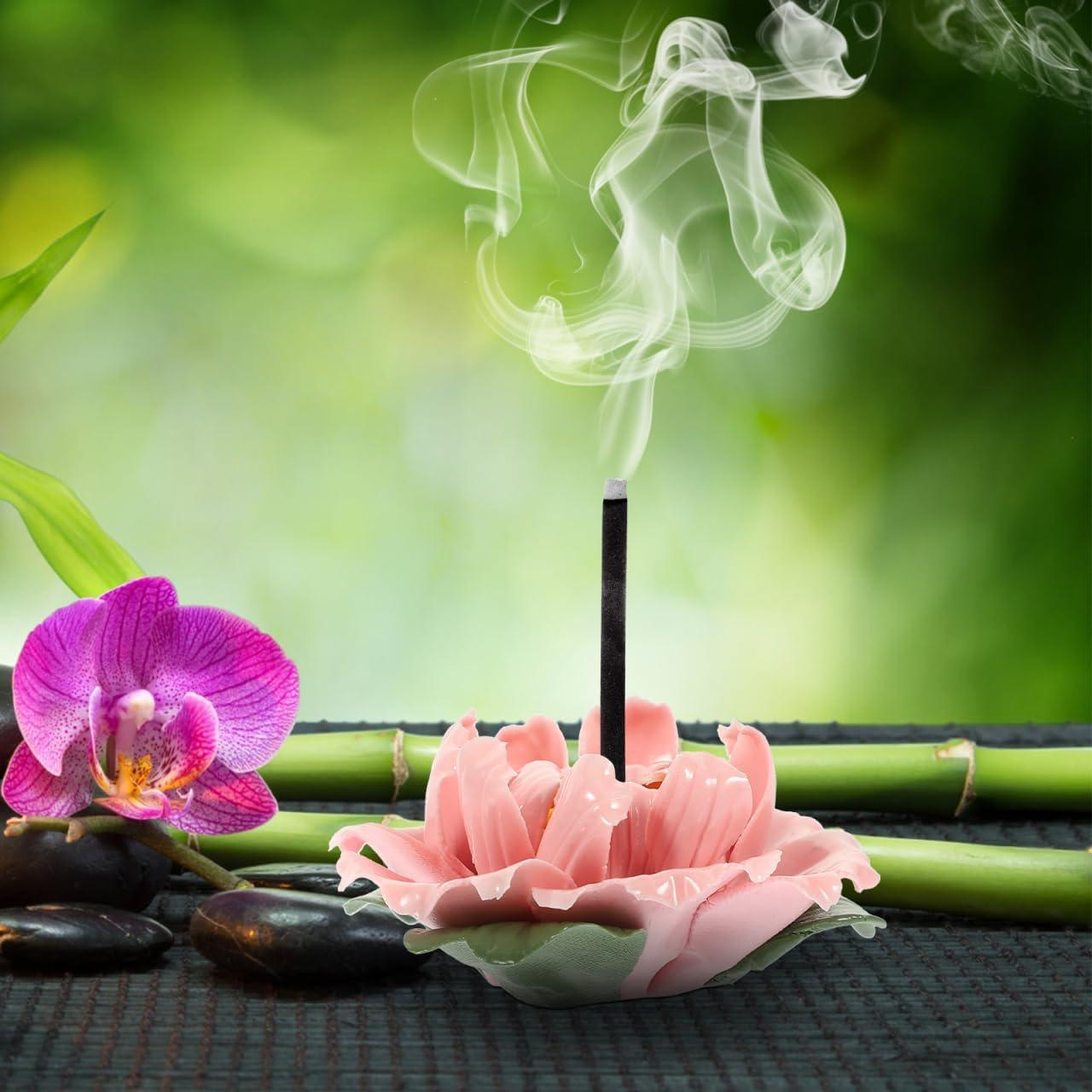 Soporte para Incienso Alipis Cerámica Flor Peonía 6x6x3.3cm