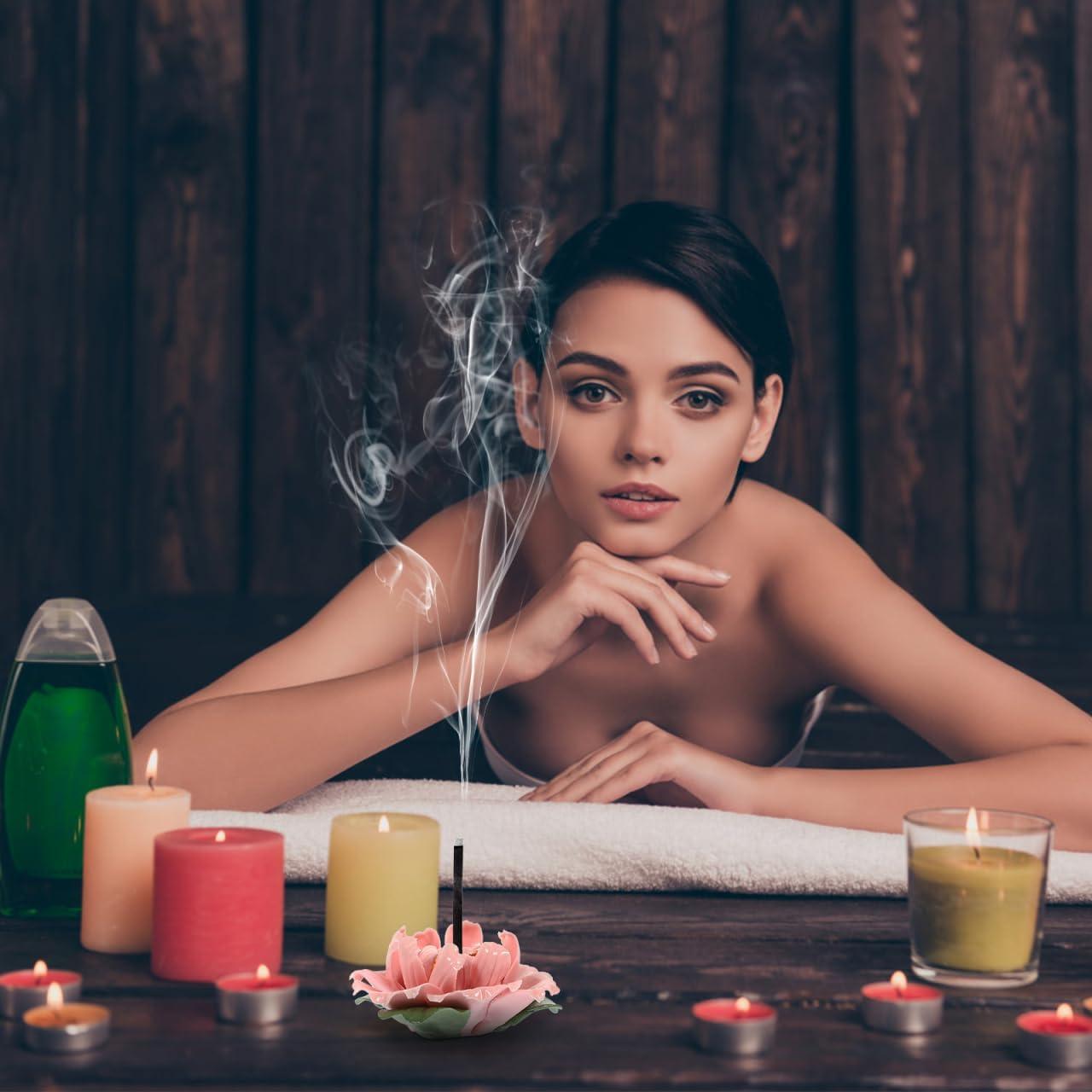 Soporte para Incienso Alipis Cerámica Flor Peonía 6x6x3.3cm