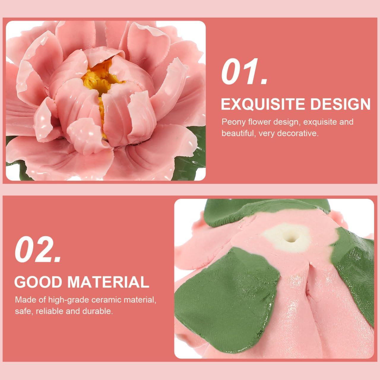 Soporte para Incienso Alipis Cerámica Flor Peonía 6x6x3.3cm