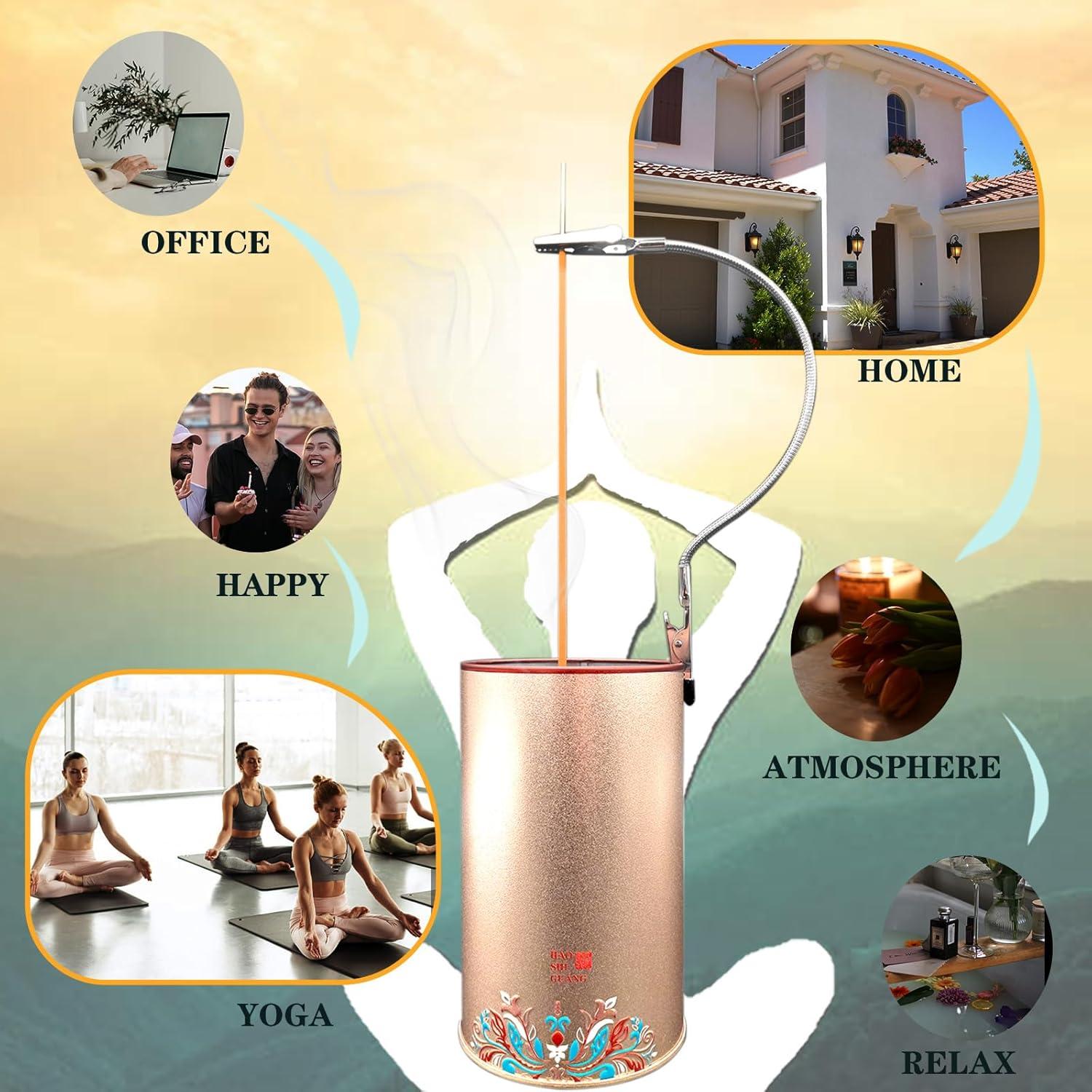 Quemador de Incienso PIMAIMAI Metal Anti-Ceniza 8.1x14.5cm