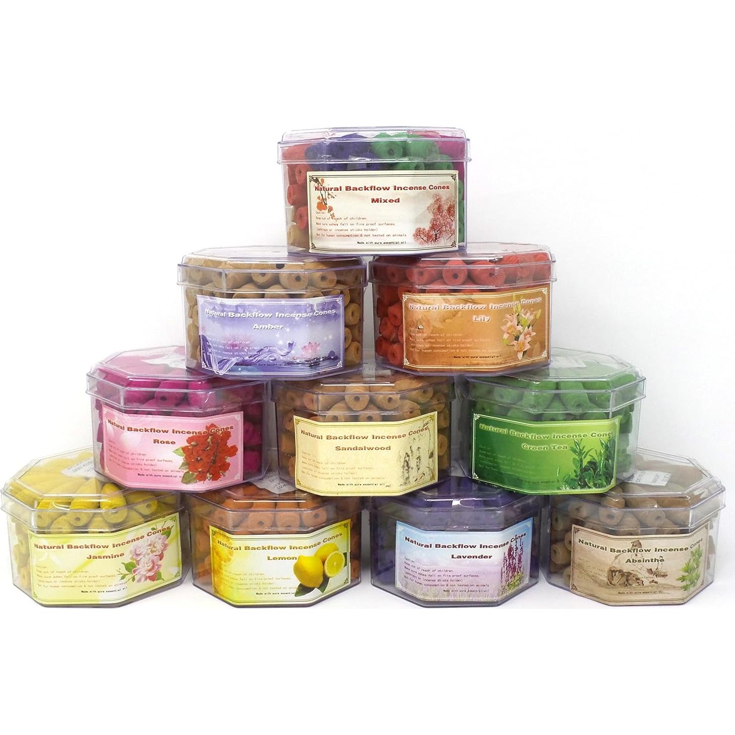 Conos de Incienso Natural Sándalo 70 Piezas Efecto Cascada