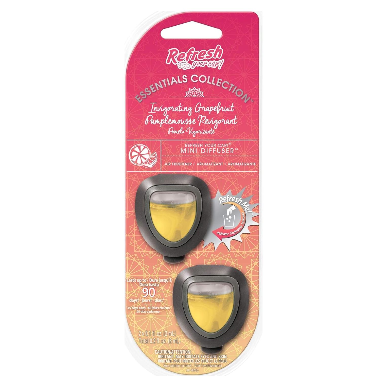 Mini Difusores de Fragancia Refresca Tu Auto! Pomelo - Paquete de 2
