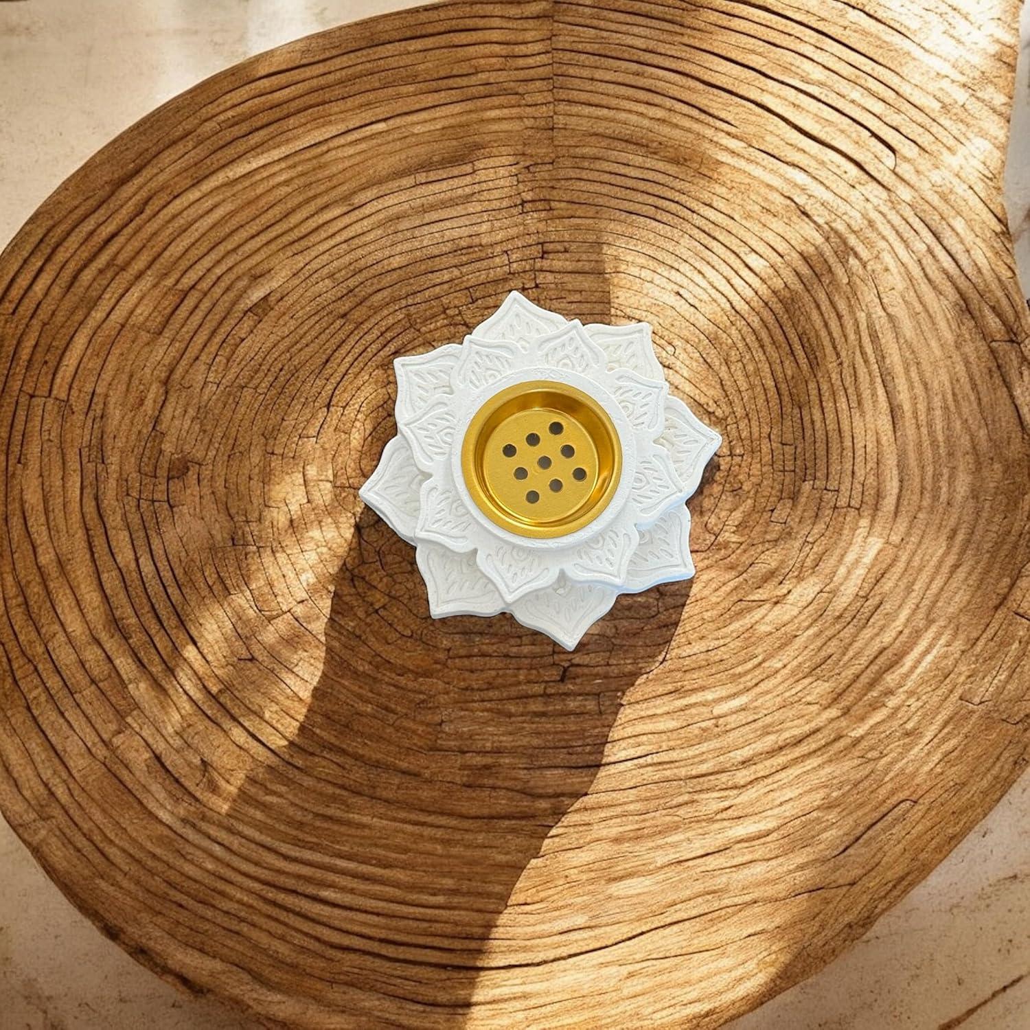 Horno de Incienso Mandala Concreto Oasis Moderno + 10 Conos