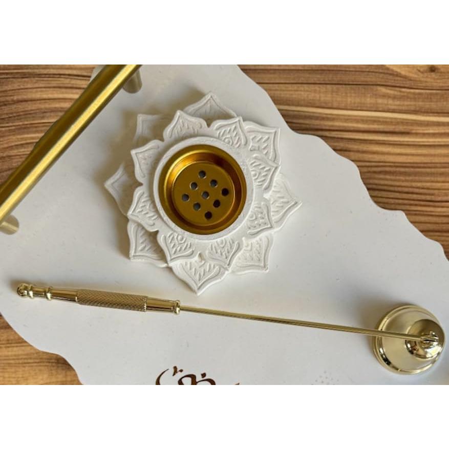 Horno de Incienso Mandala Concreto Oasis Moderno + 10 Conos