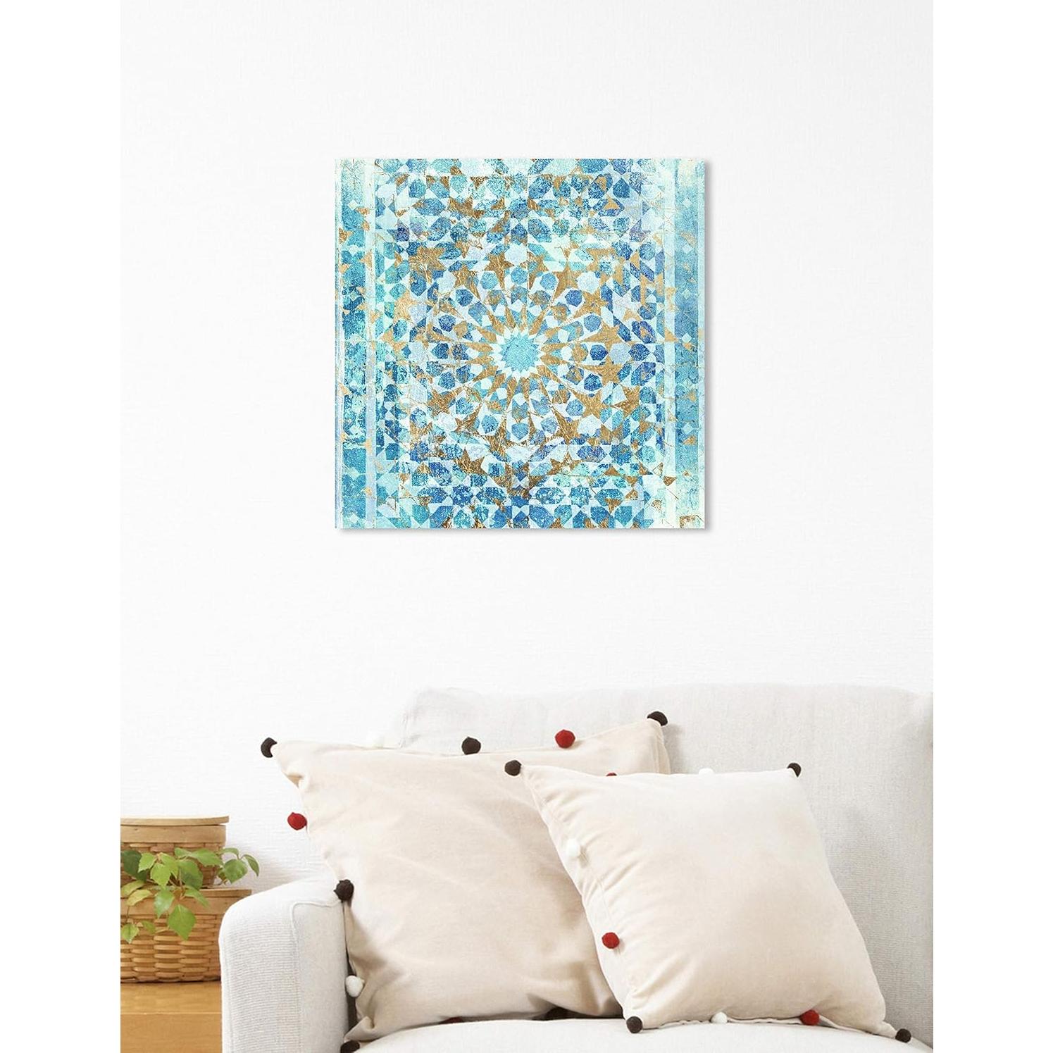 Arte en Lienzo Abstracto Oliver Gal 40x40 cm Azul