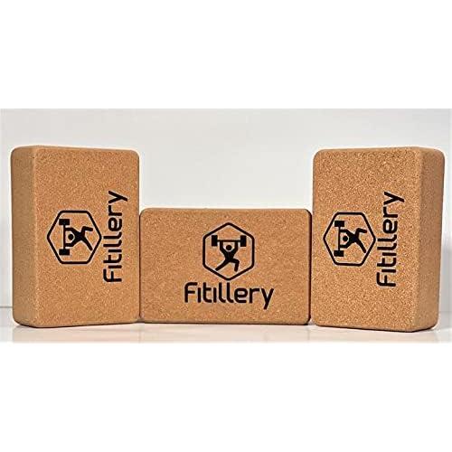 Bloques de Yoga de Corcho Fitillery - 2 Pack, Antideslizantes