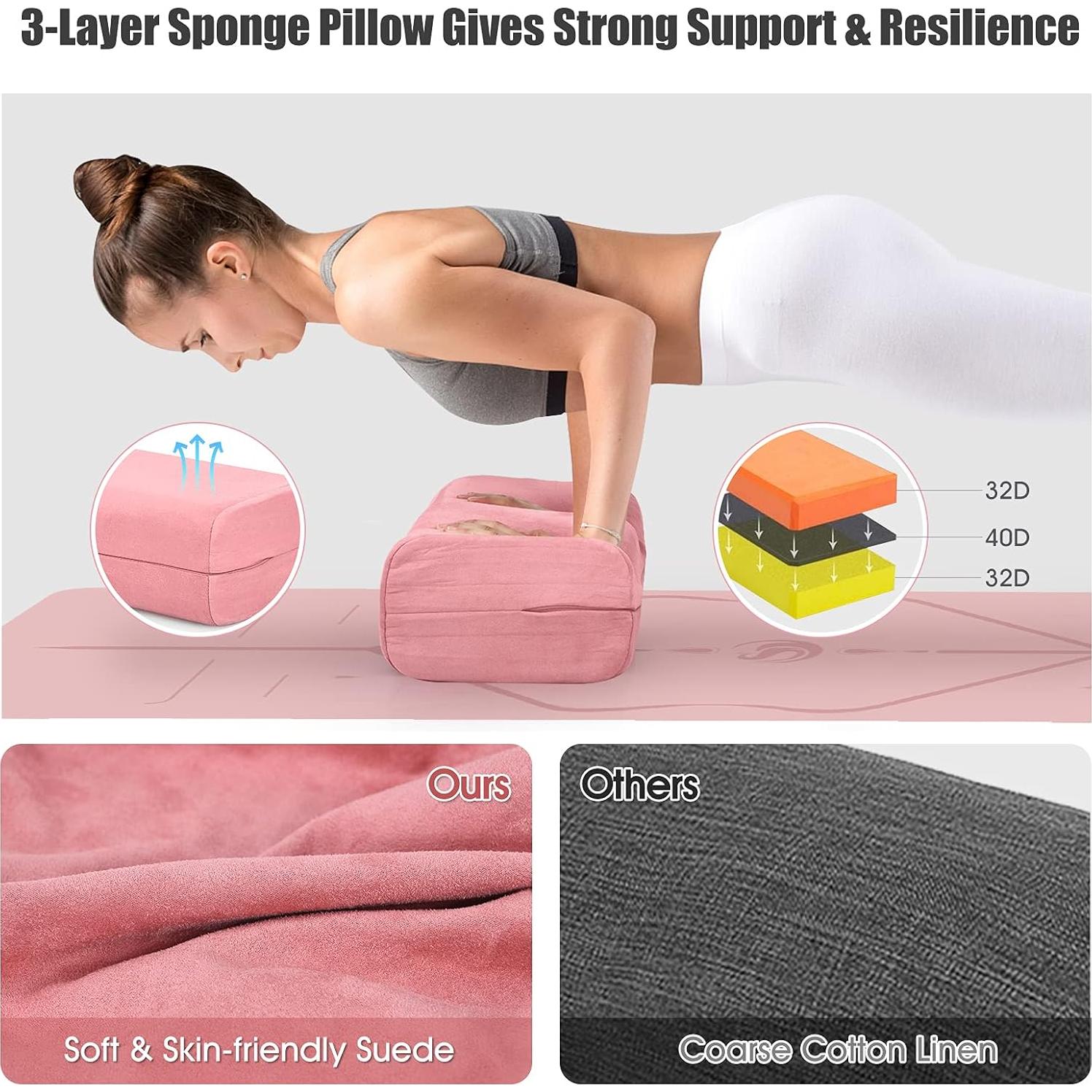 Almohada de Yoga Giantex GT10011PI-FH Suede Lavable Rosa