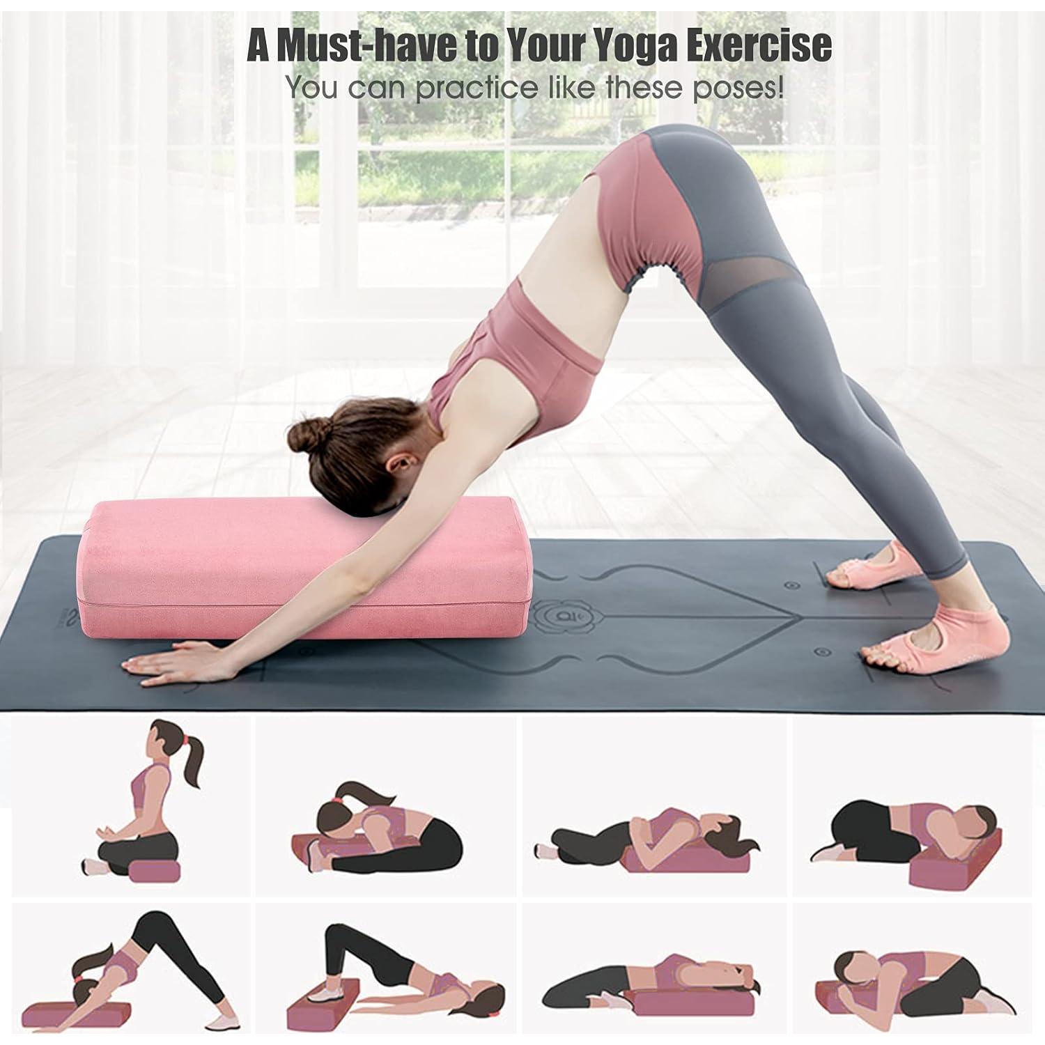 Almohada de Yoga Giantex GT10011PI-FH Suede Lavable Rosa