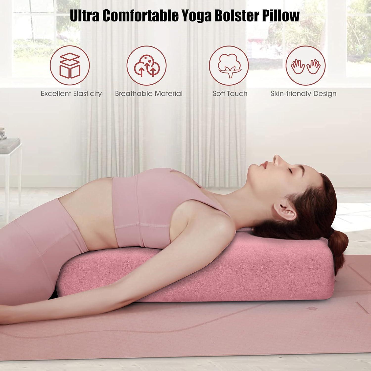 Almohada de Yoga Giantex GT10011PI-FH Suede Lavable Rosa