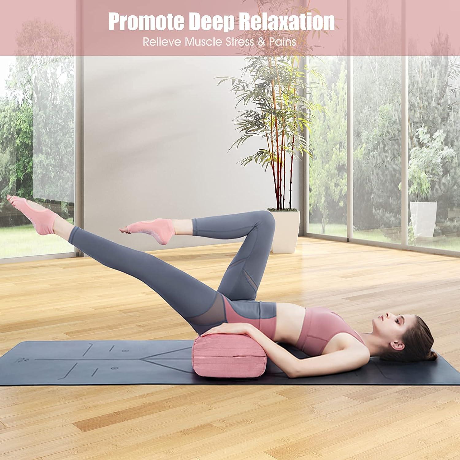 Almohada de Yoga Giantex GT10011PI-FH Suede Lavable Rosa