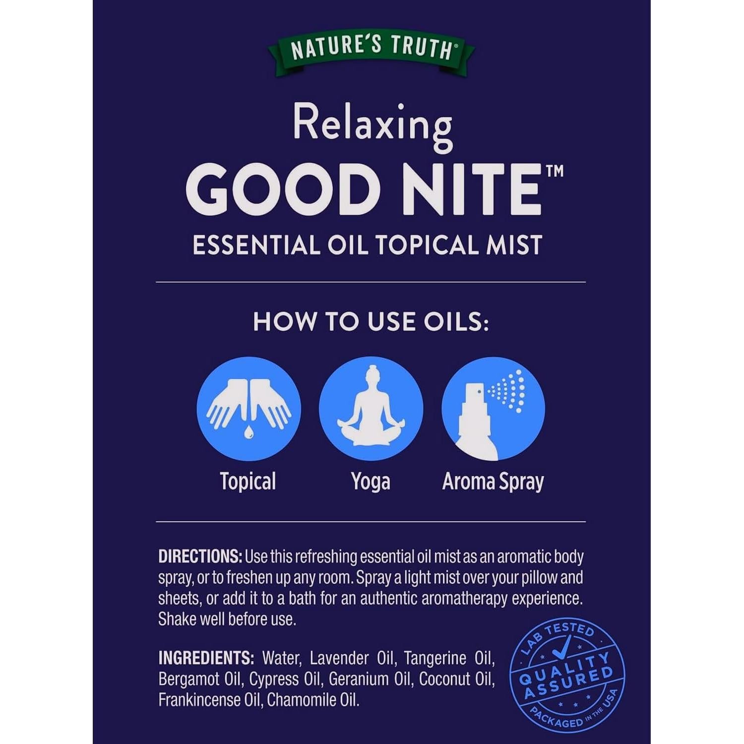Rocío de Aceite Esencial Good Nite Nature's Truth 71 ML - Paquete de 3