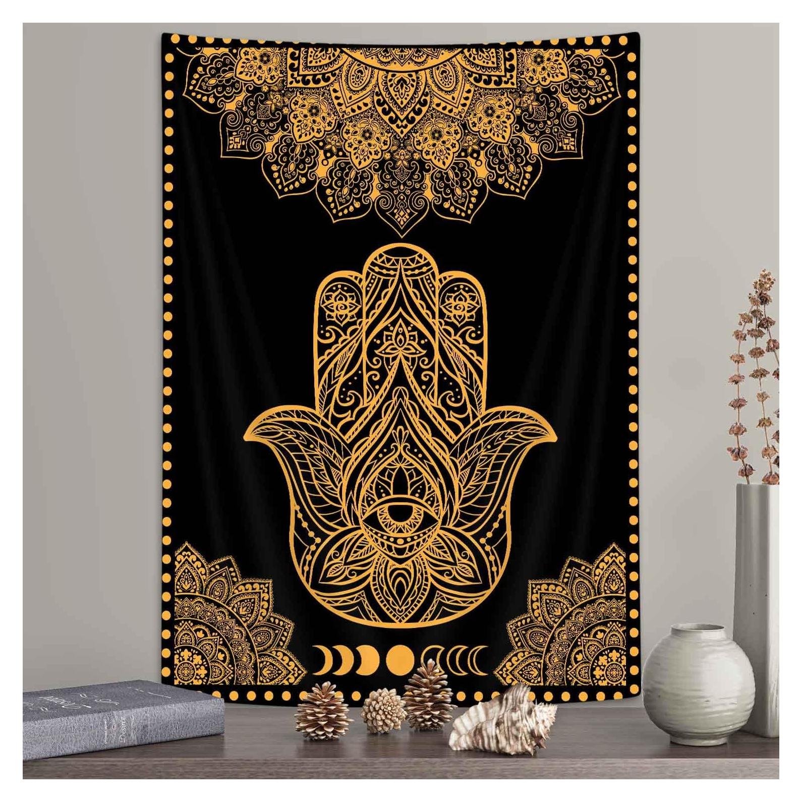 Tapiz de Pared Boziqr Hamsa Psicodélico 101.6x152.4 cm
