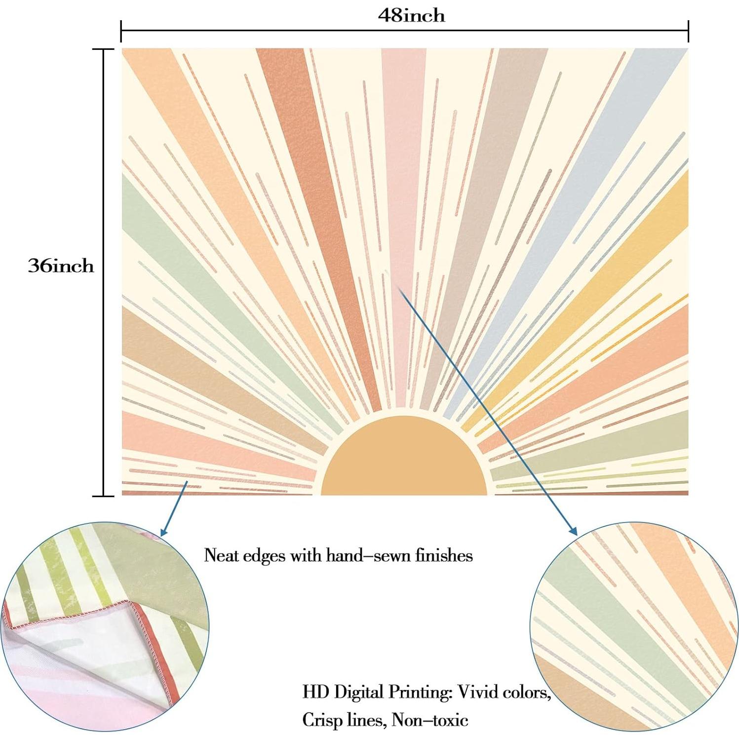 Tapiz Boho Kanuyee Vintage 91.4x121.9 cm Sol Retro